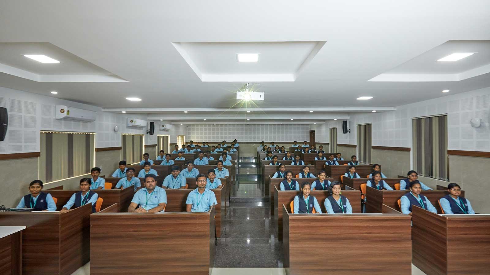 Students in a classroom lecture