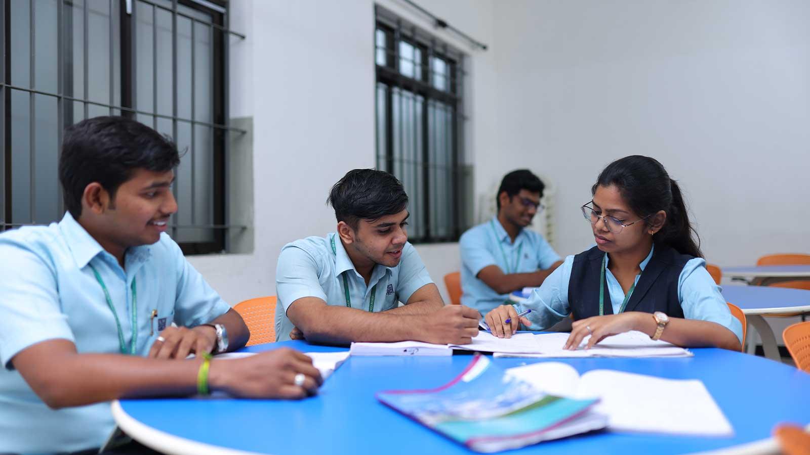 Students studying in a group