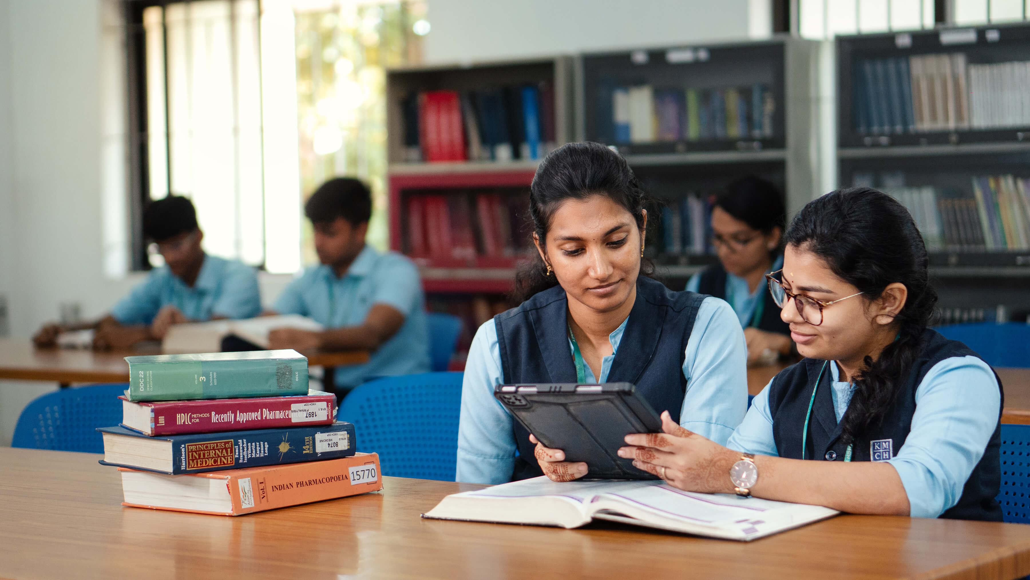 Students in library